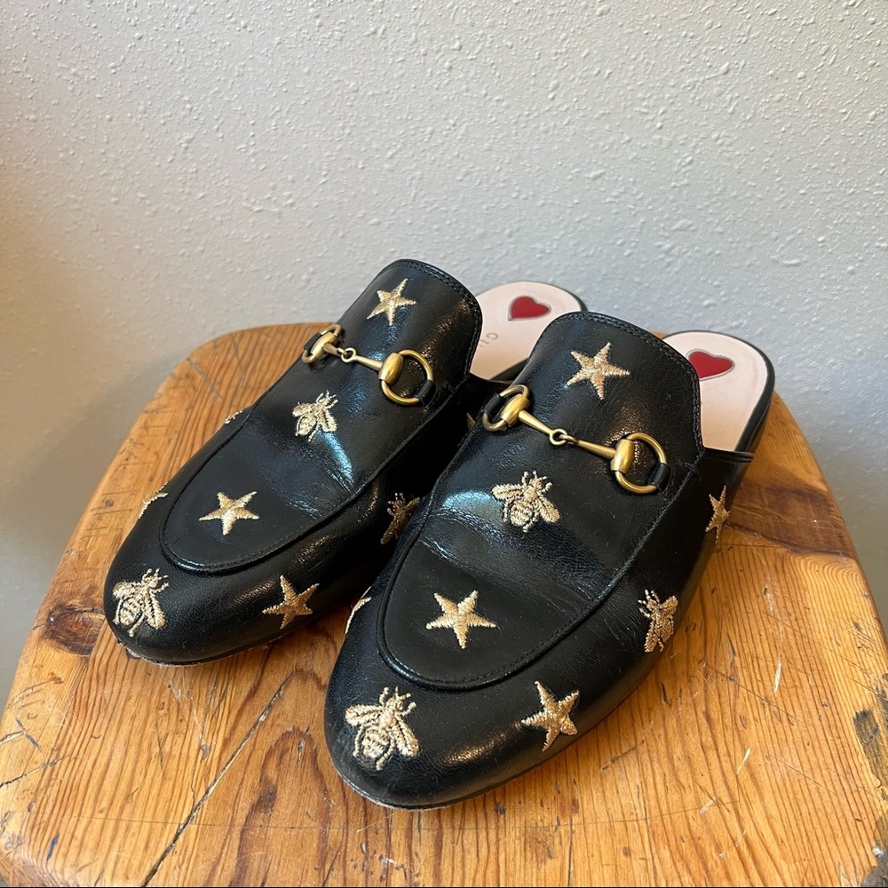 Gucci Princetown Star & Bee Slides